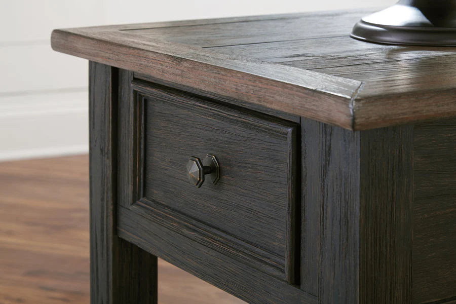 Tyler Creek Grayish Brown End Table with Drawer