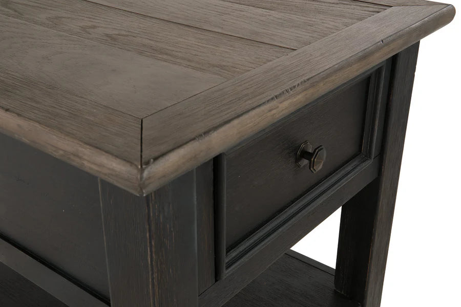 Tyler Creek Grayish Brown End Table with Drawer