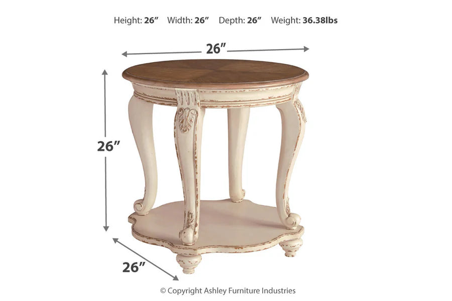 Realyn Two-Tone Round End Table