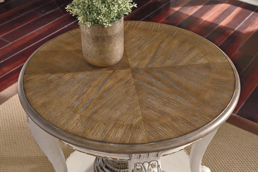 Realyn Two-Tone Round End Table