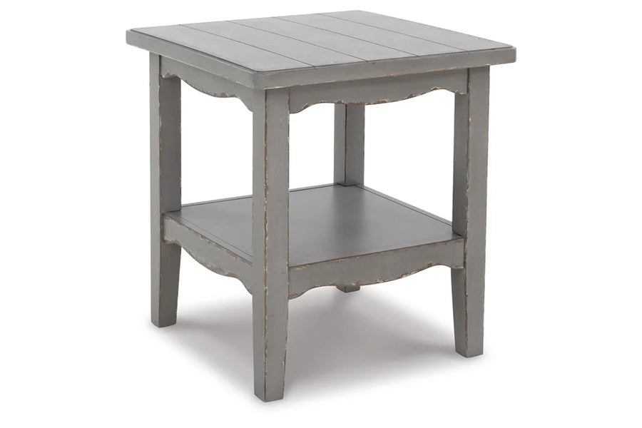 Charina Antique Gray End Table with Storage