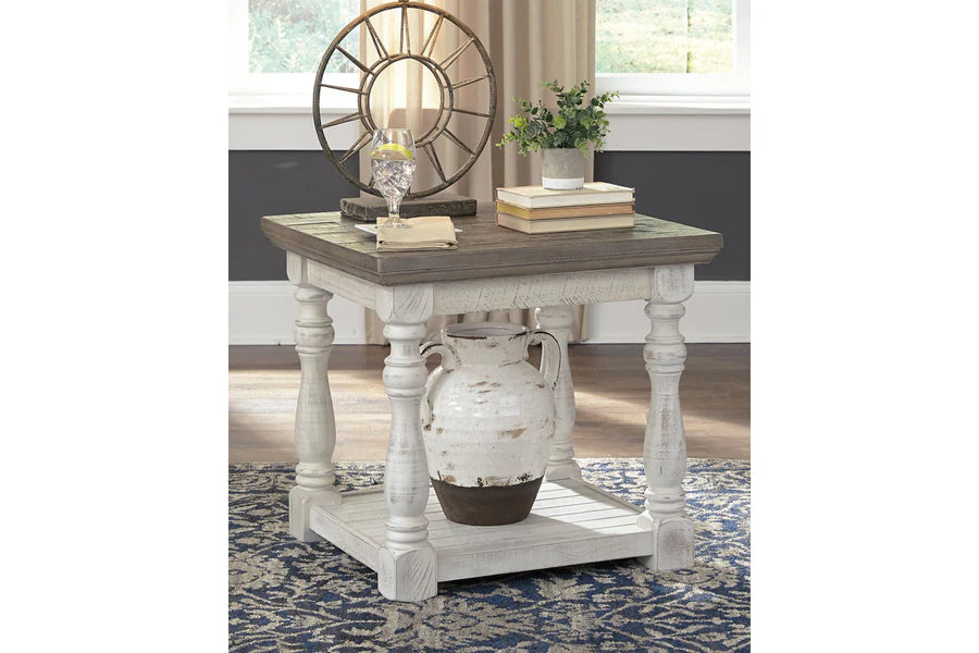 Havalance Weathered Gray and White End Table