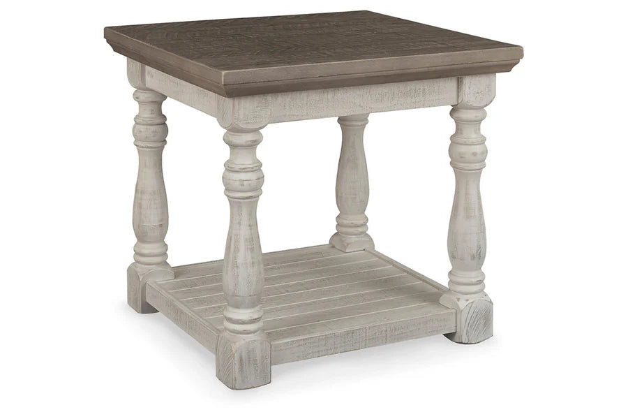 Havalance Weathered Gray and White End Table
