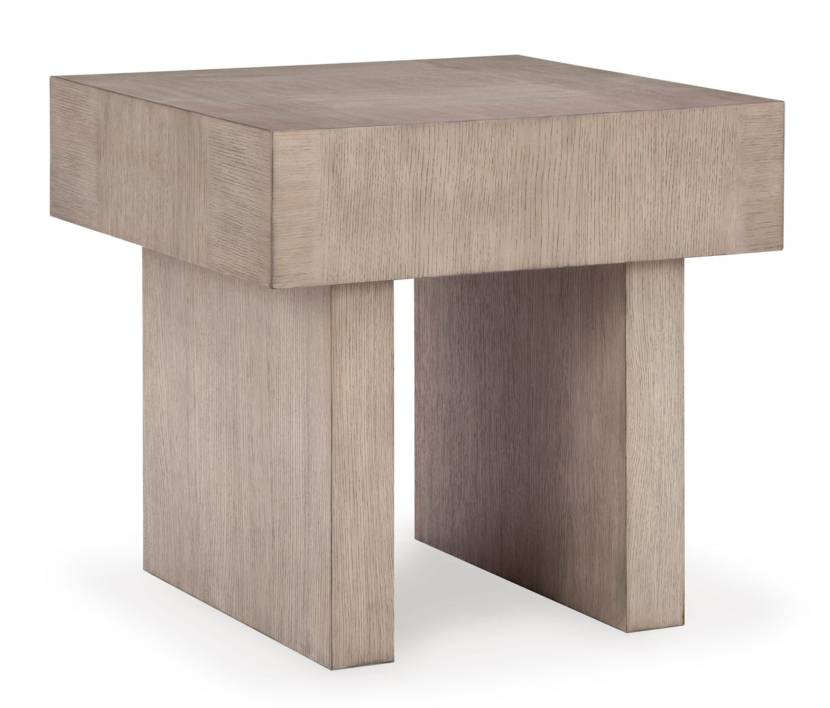 Jorlaina Light Gray Square End Table