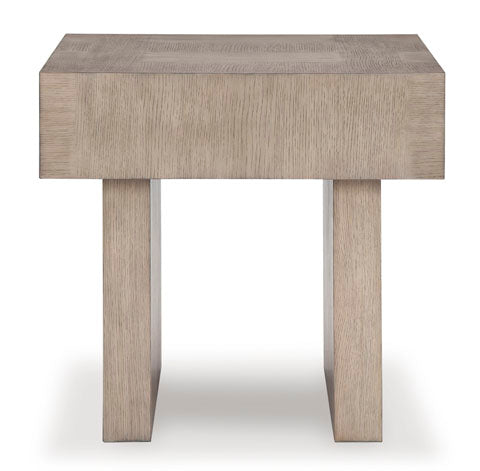 Jorlaina Light Gray Square End Table
