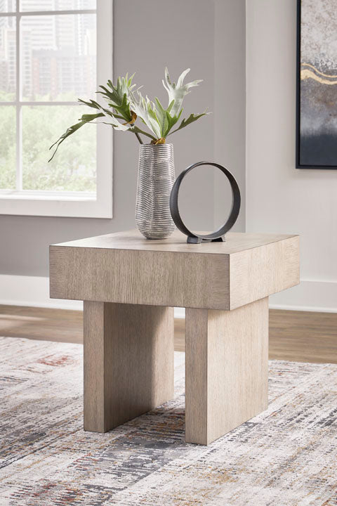 Jorlaina Light Gray Square End Table