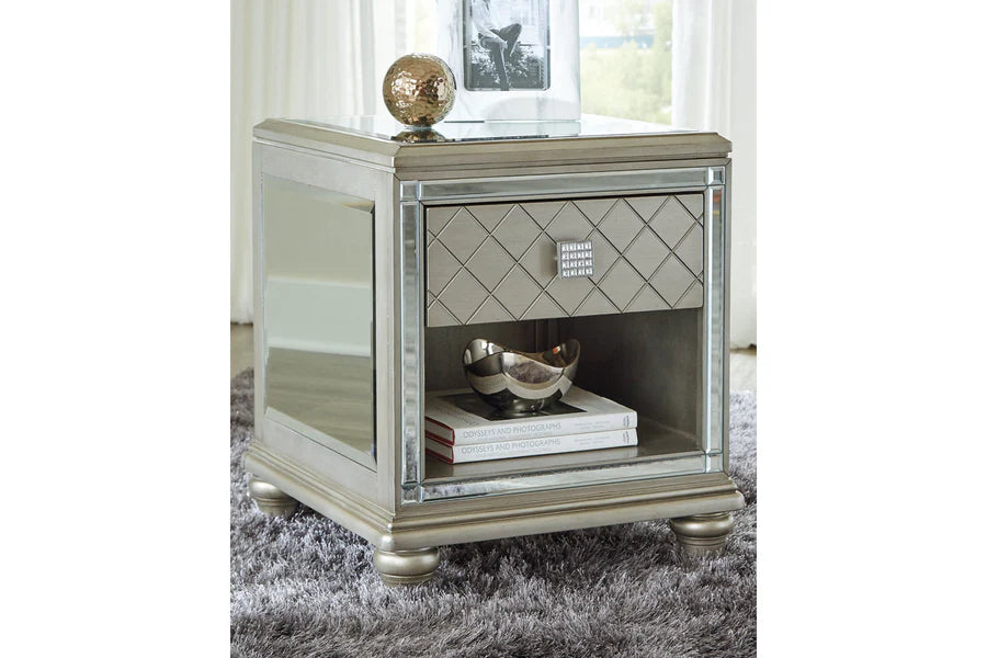 Chevanna Platinum End Table with Storage