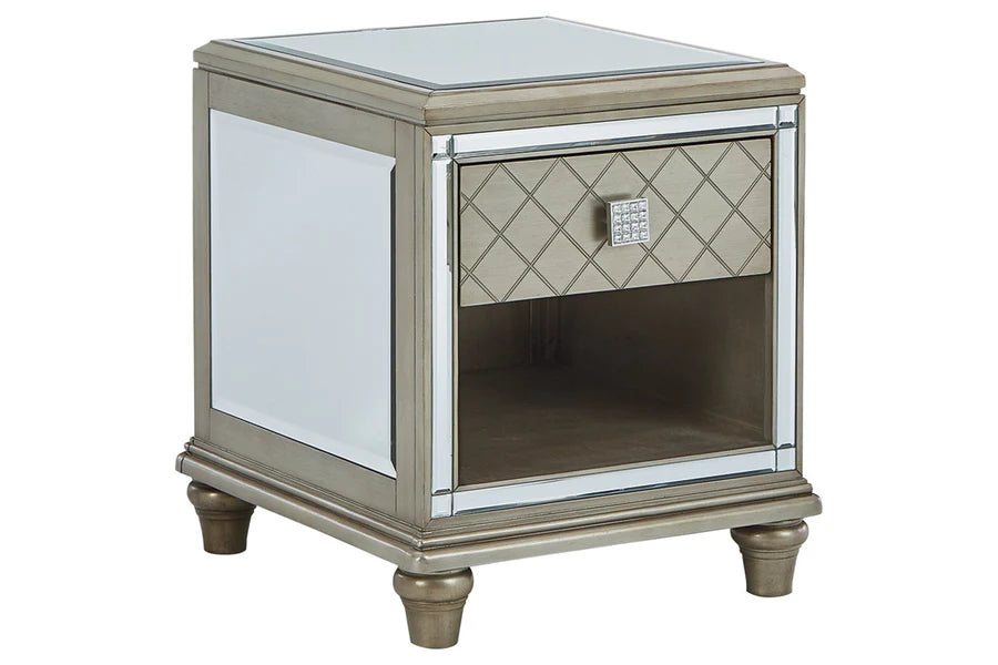 Chevanna Platinum End Table with Storage