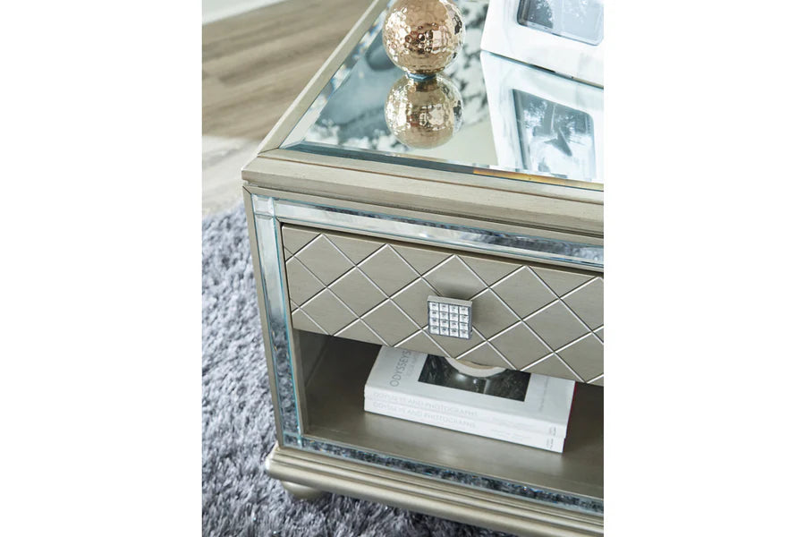 Chevanna Platinum End Table with Storage