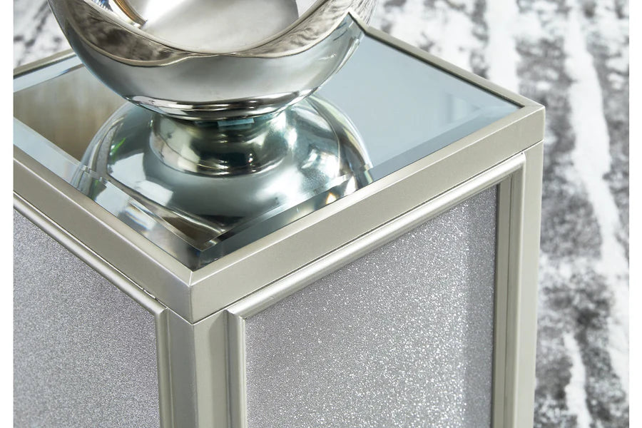 Traleena Silver Mirrored Nesting End Tables, Set of 2
