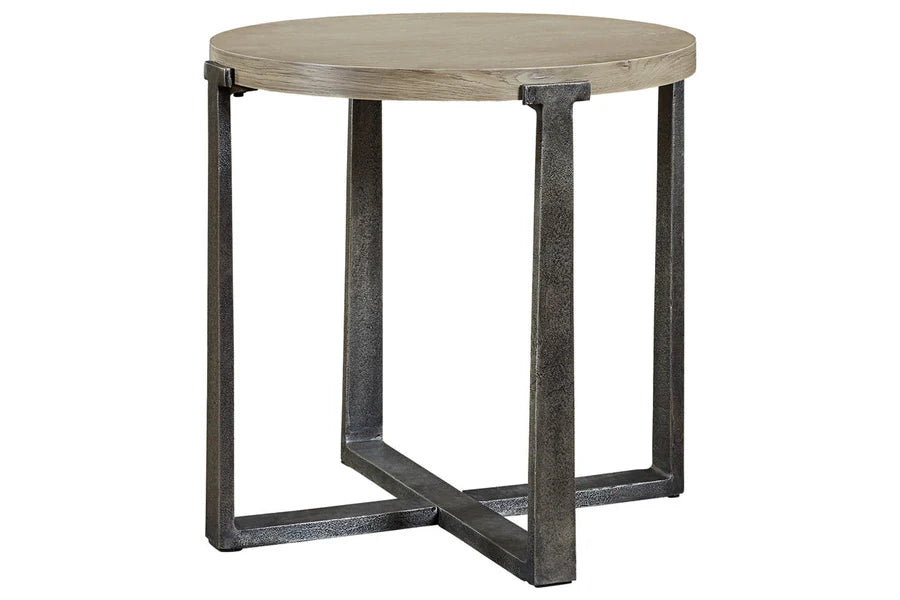 Dalenville Warm Gray Round End Table