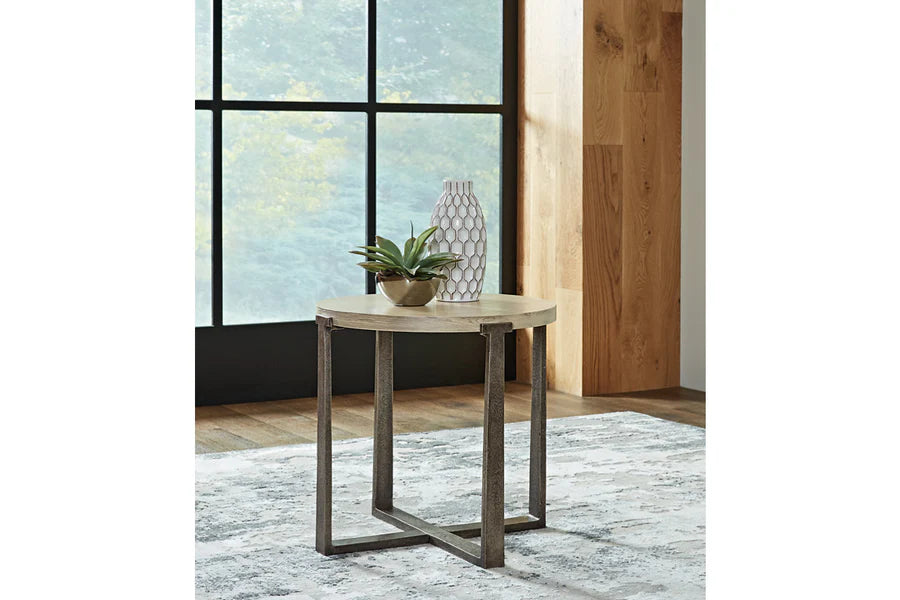 Dalenville Warm Gray Round End Table