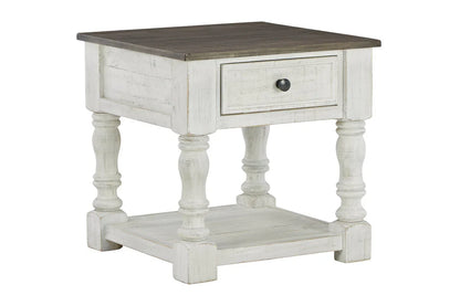Havalance White End Table