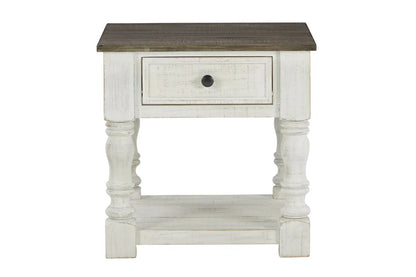 Havalance White End Table