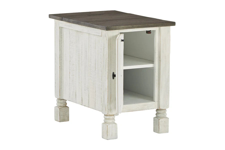 Havalance Two-Tone Chairside End Table with USB