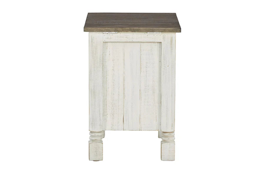 Havalance Two-Tone Chairside End Table with USB