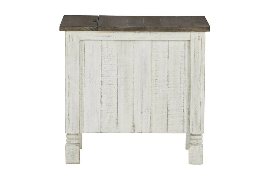 Havalance Two-Tone Chairside End Table with USB