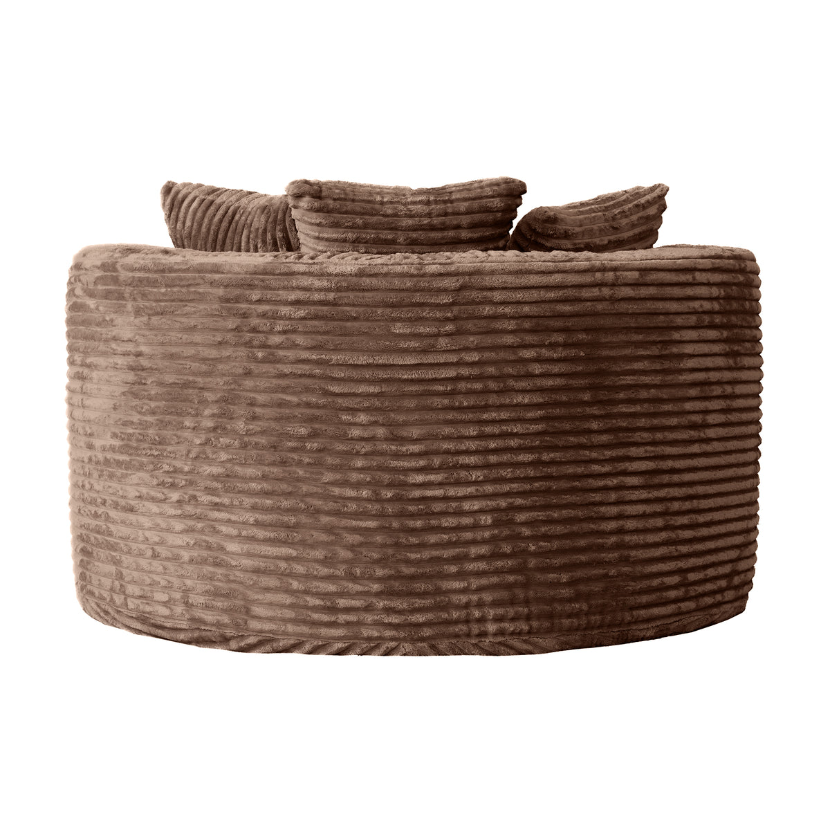 Contemporary Round Corduroy Accent Chair with Pillows