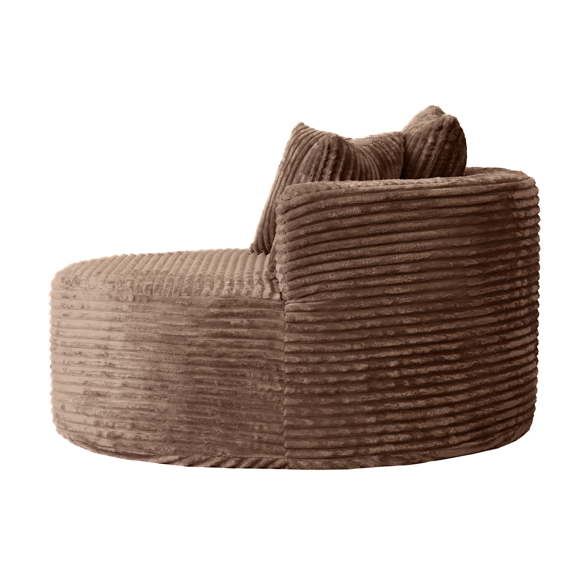 Contemporary Round Corduroy Accent Chair with Pillows