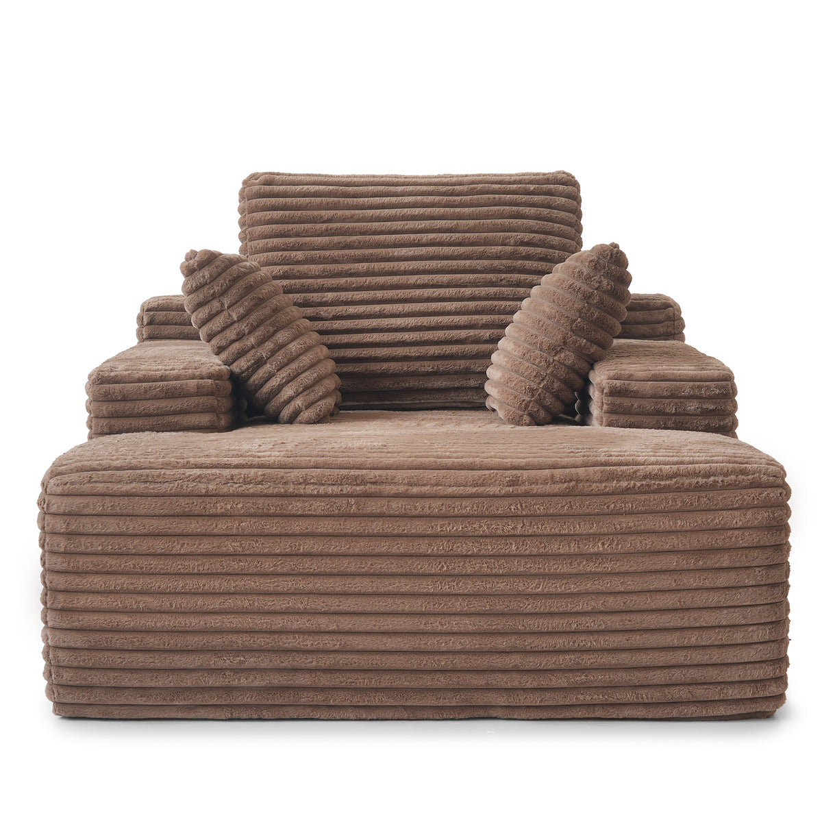 Corduroy Chaise Lounge Chair with Pillows