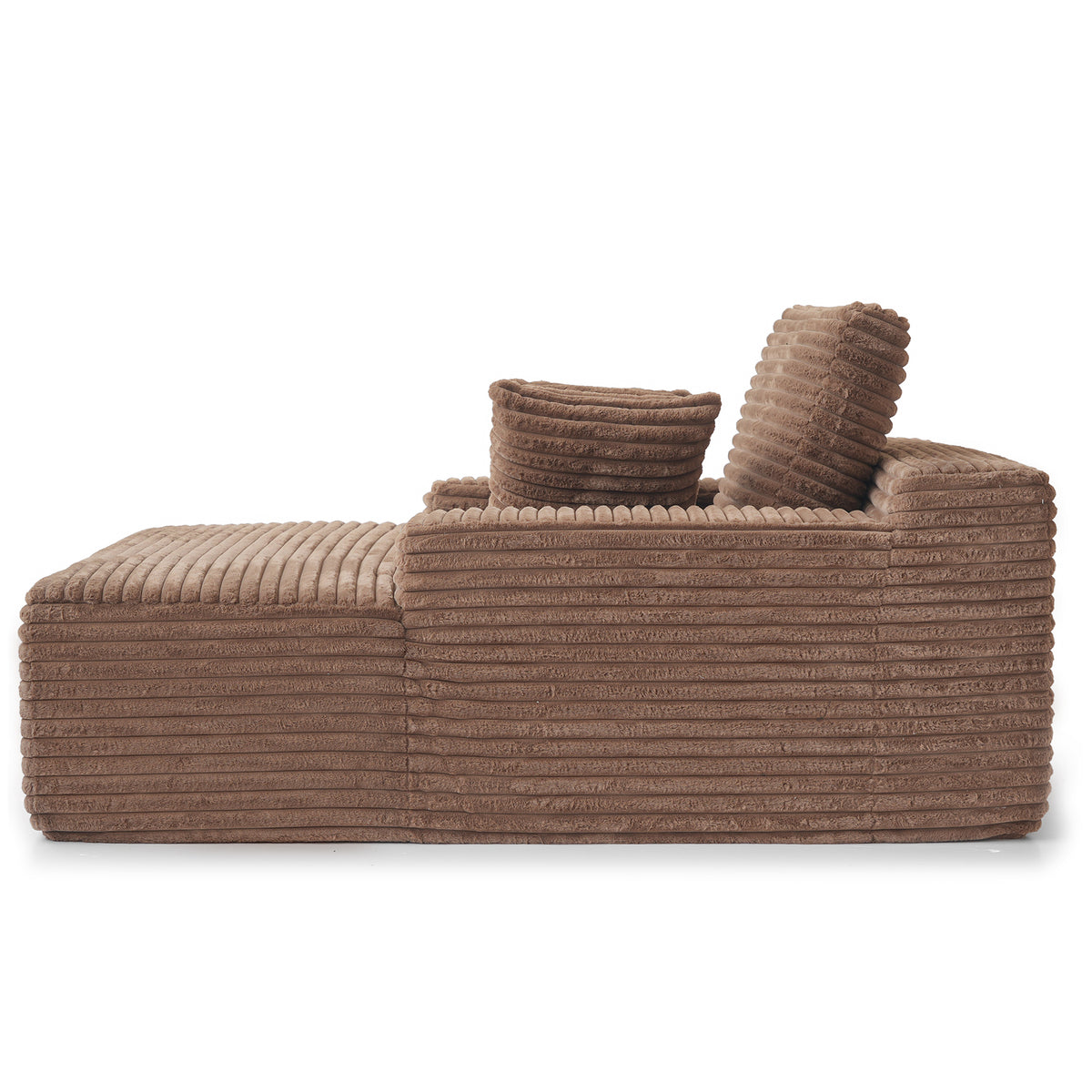 Corduroy Chaise Lounge Chair with Pillows