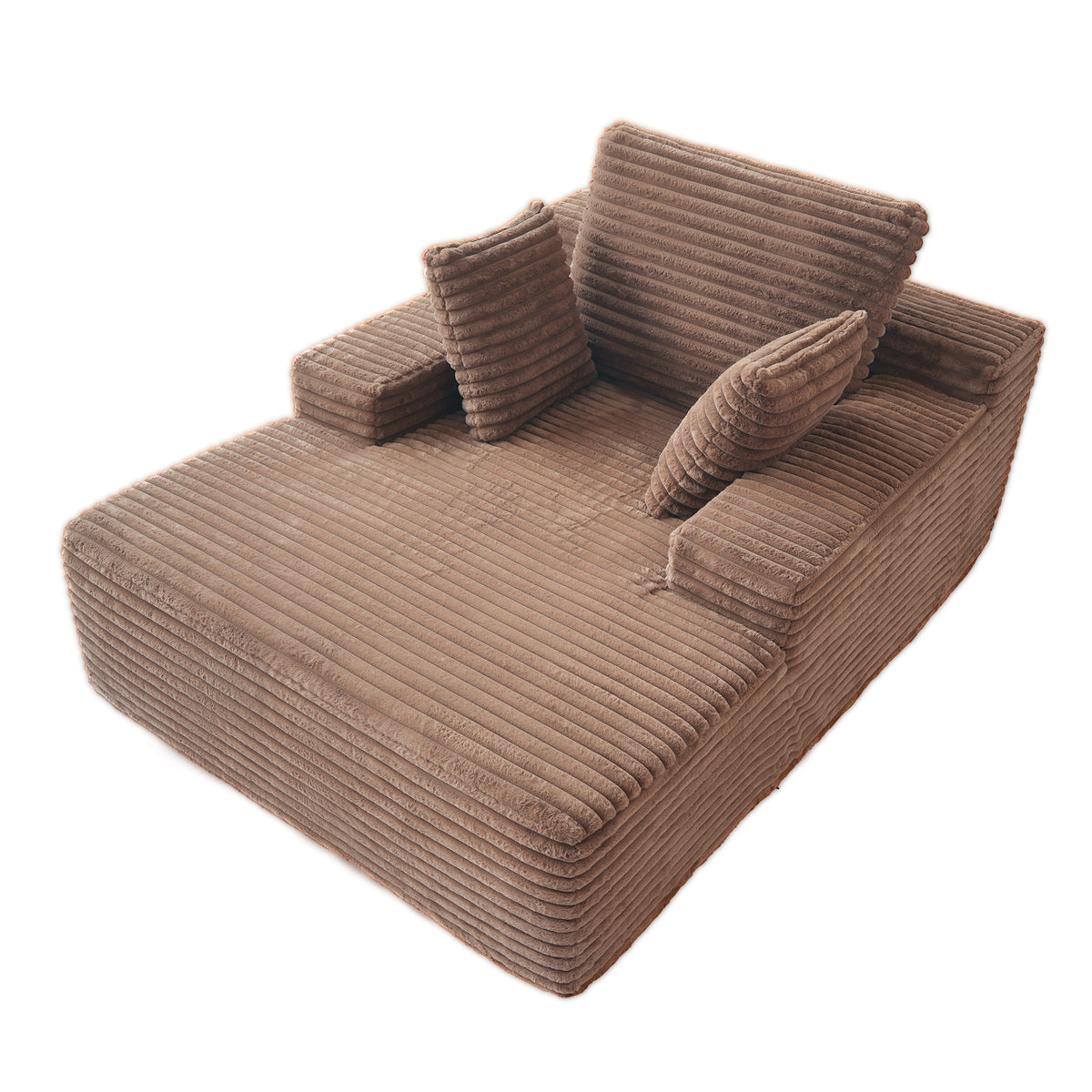 Corduroy Chaise Lounge Chair with Pillows