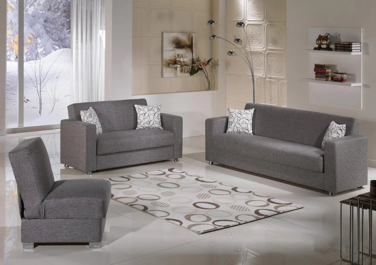 Tokyo Diego Gray Sofa & Loveseat Set