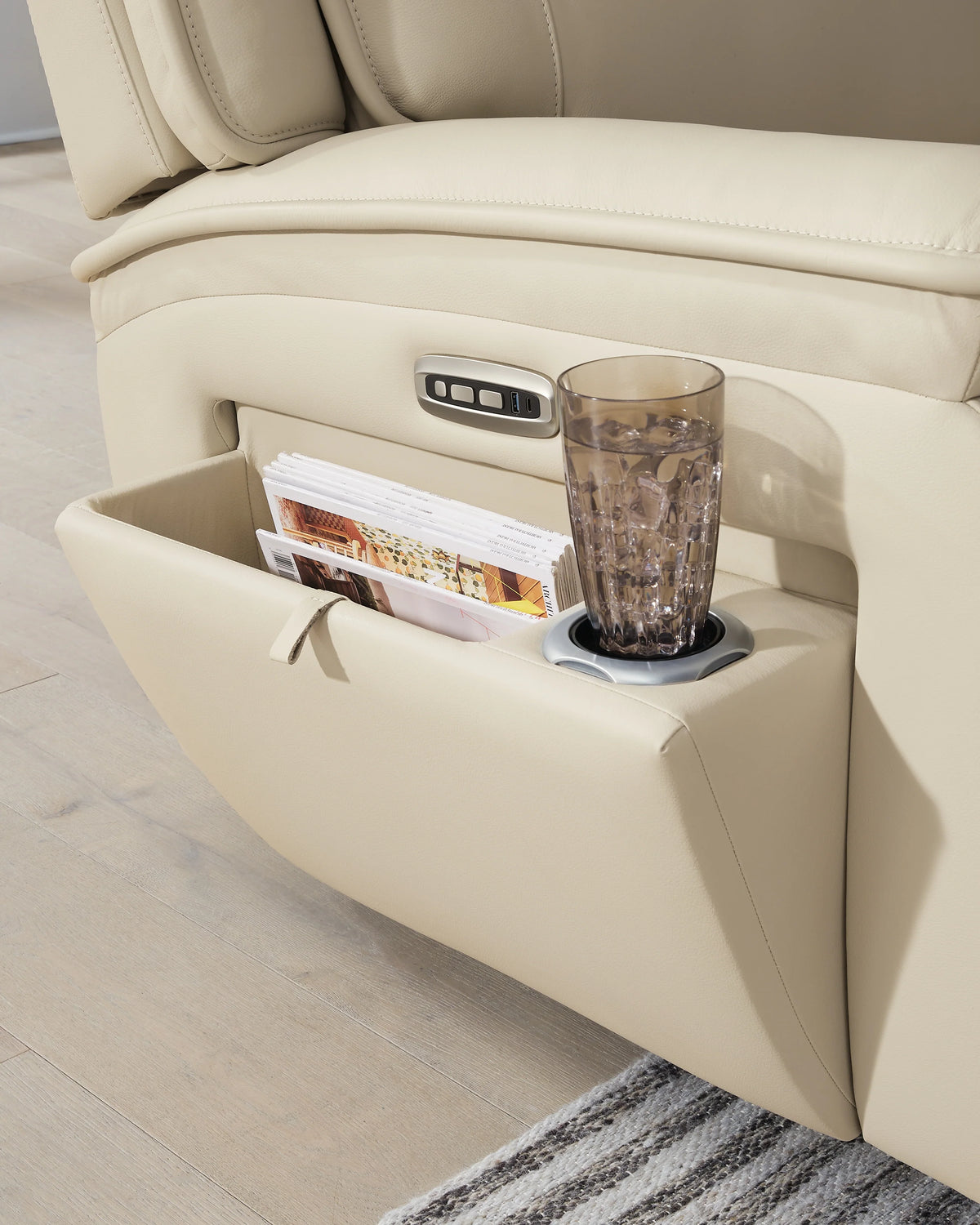 Double Deal Almond Power Reclining Loveseat