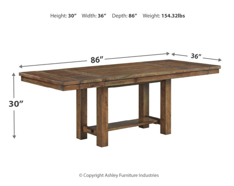 Moriville Nutmeg Extension Table & 6 Chairs