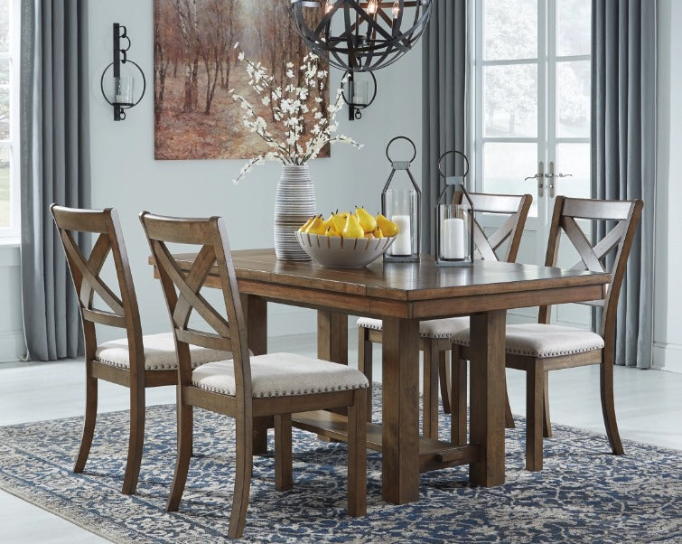 Moriville Nutmeg Extension Table & 6 Chairs