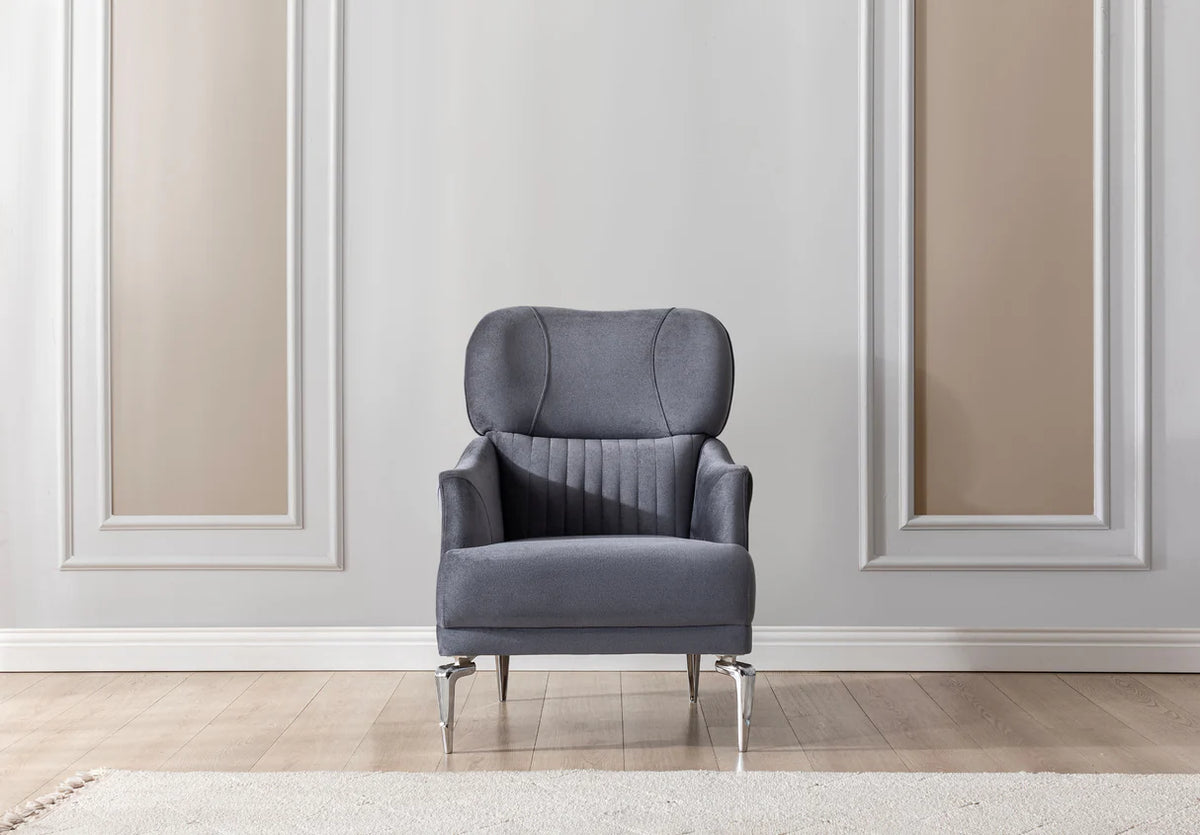 Angela Gray Velvet Sofa and Loveseat Set