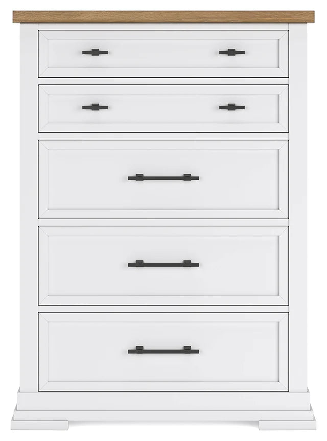 Juego de dormitorio con plataforma de almacenamiento Ashbryn en blanco
