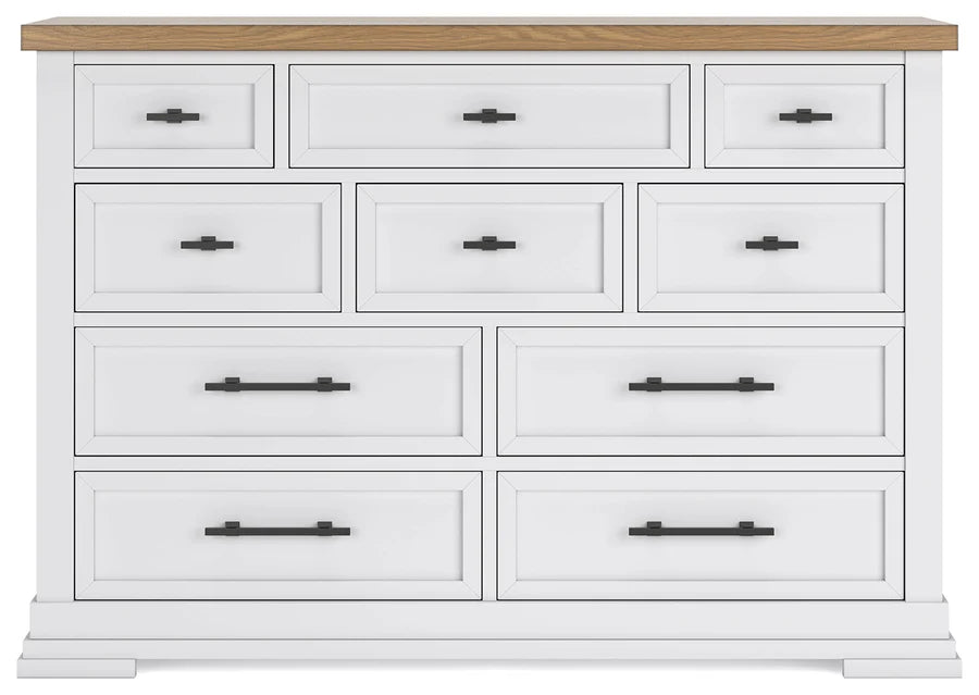 Juego de dormitorio con plataforma de almacenamiento Ashbryn en blanco