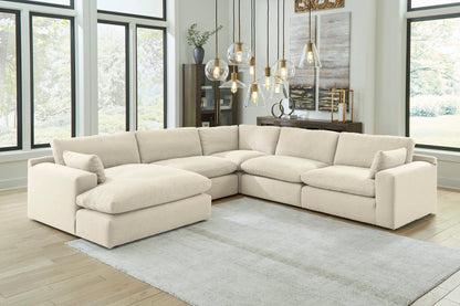 Seccional Elyza de 5 piezas con chaise longue - LAF / RAF