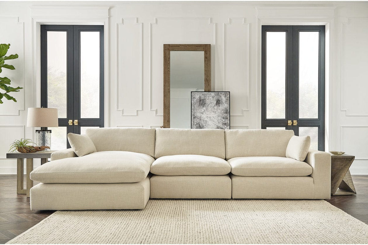 Elyza Linen 3-Piece Chaise Sectional