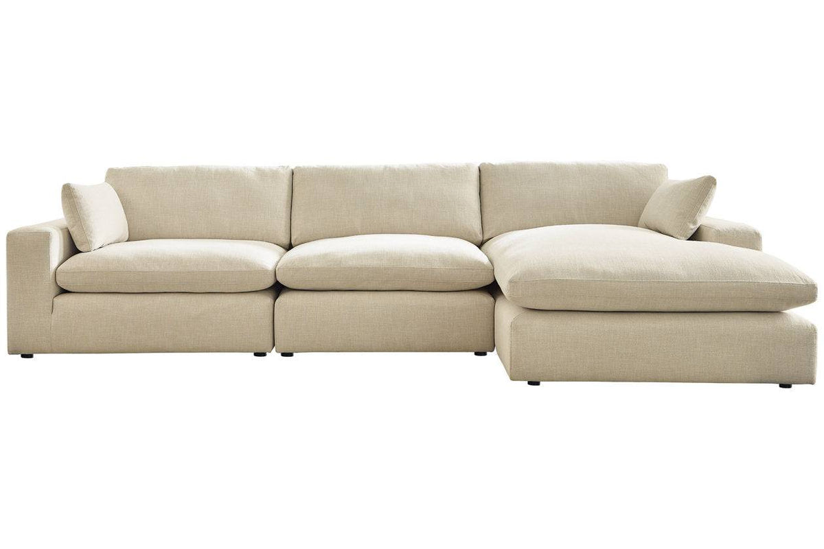 Elyza Linen 3-Piece Chaise Sectional