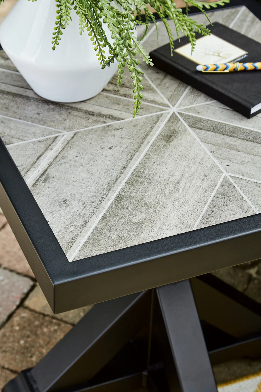 Beachcroft Black Outdoor End Table