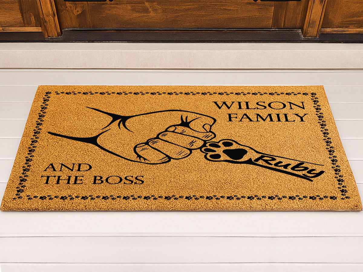 Custom Dog Family Name Doormat