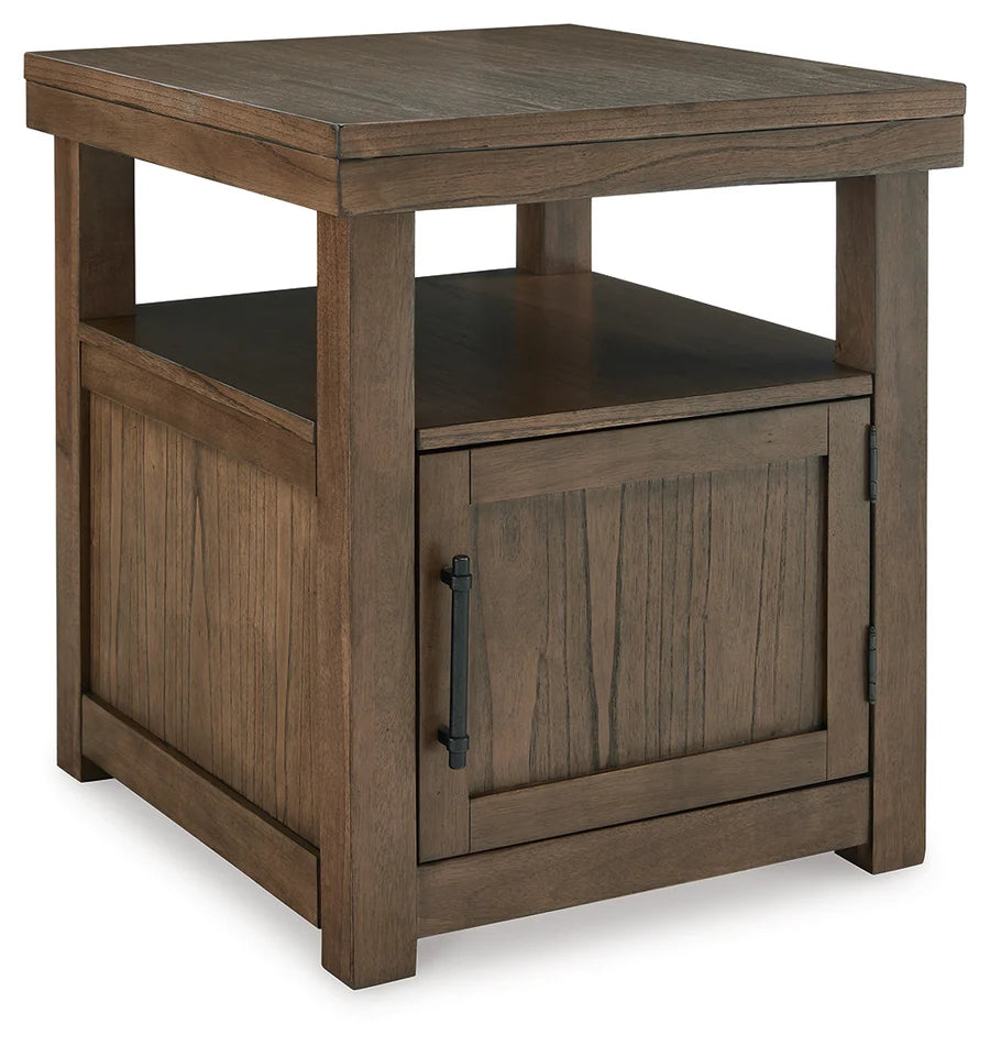 Boardernest Light Brown End Table with Cabinet
