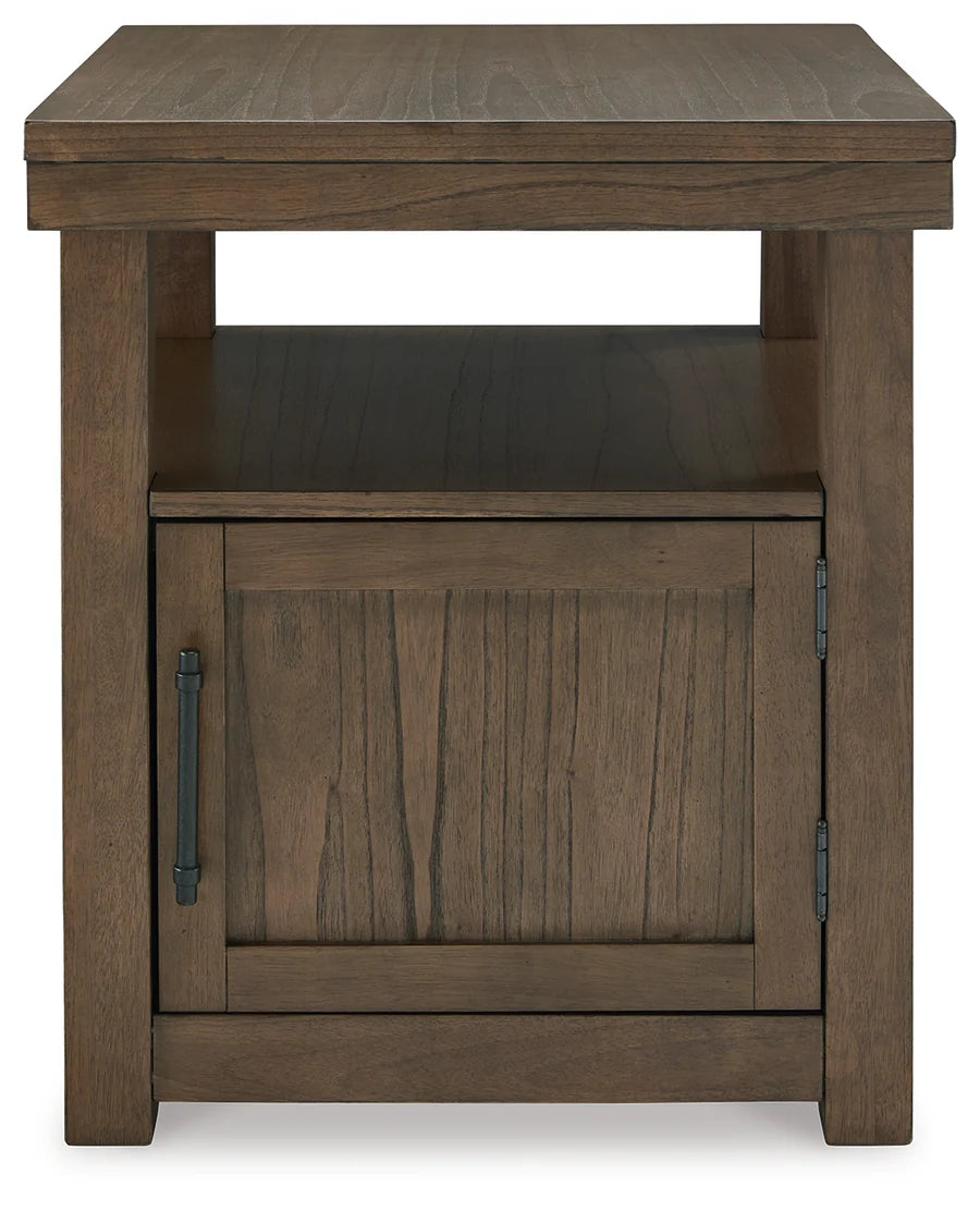 Boardernest Light Brown End Table with Cabinet