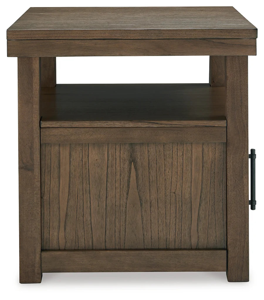 Boardernest Light Brown End Table with Cabinet