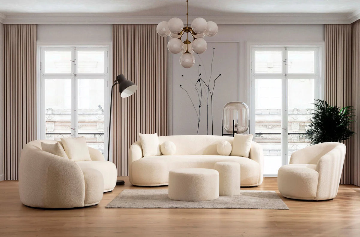 Bonita Ivory Boucle Living Room Set