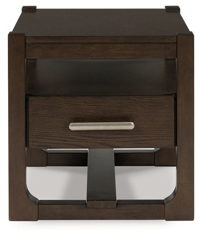Breckington Dark Brown End Table with Drawer