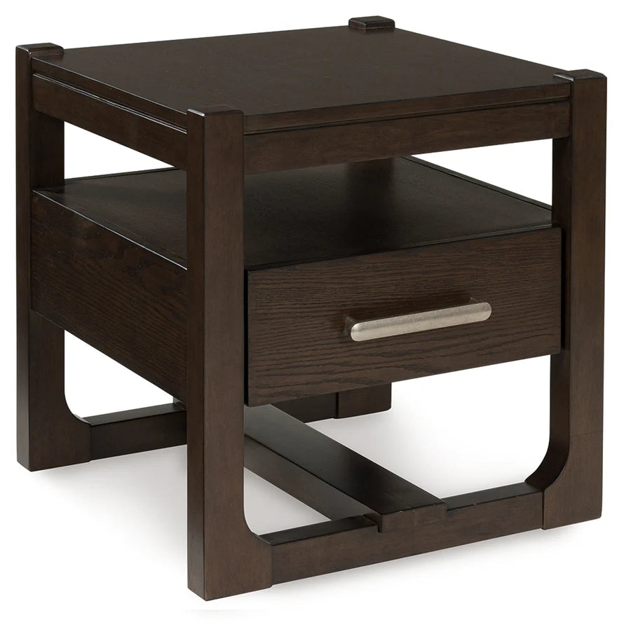 Breckington Dark Brown End Table with Drawer