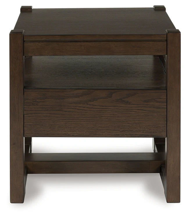 Breckington Dark Brown End Table with Drawer