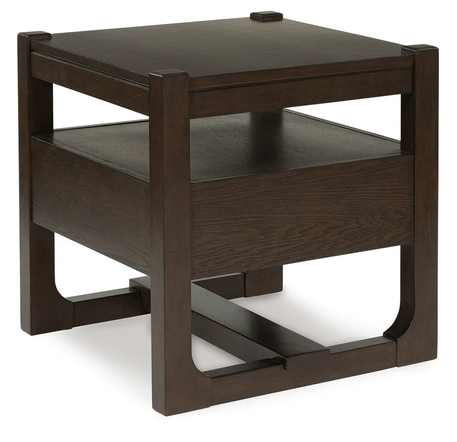 Breckington Dark Brown End Table with Drawer