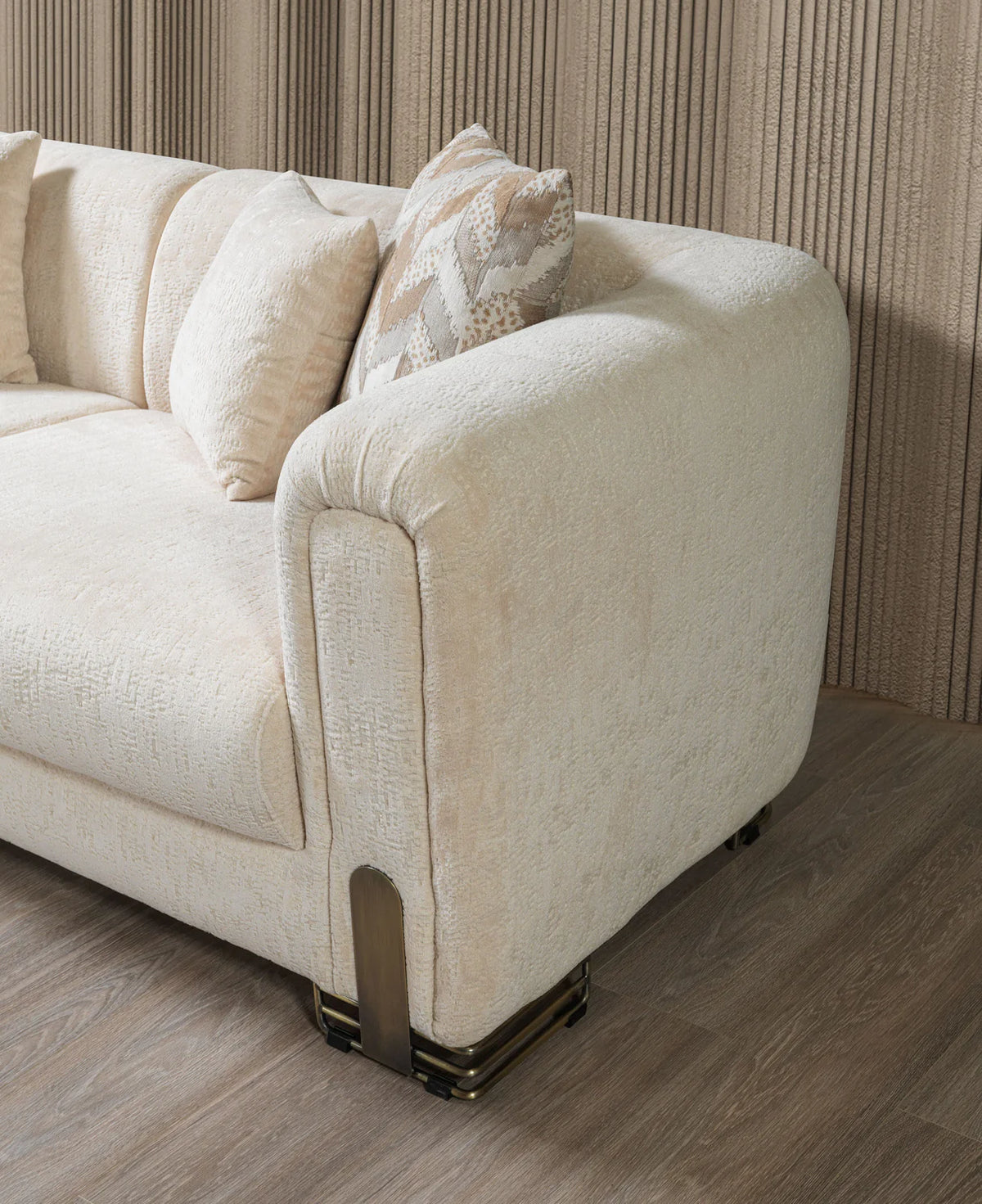 Brenda Ivory Bouclé Sofa and Loveseat Set