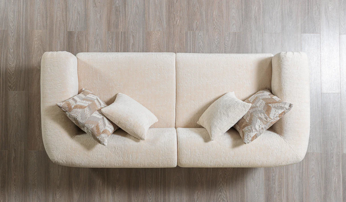 Brenda Ivory Bouclé Sofa and Loveseat Set