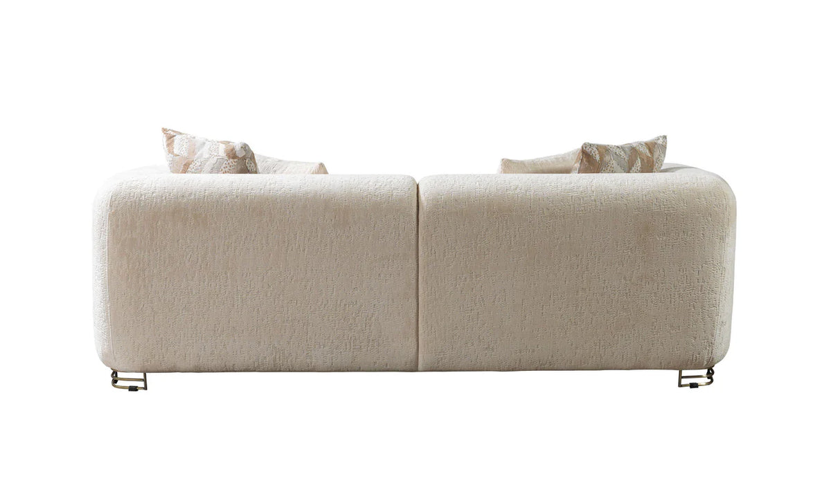 Brenda Ivory Bouclé Sofa and Loveseat Set