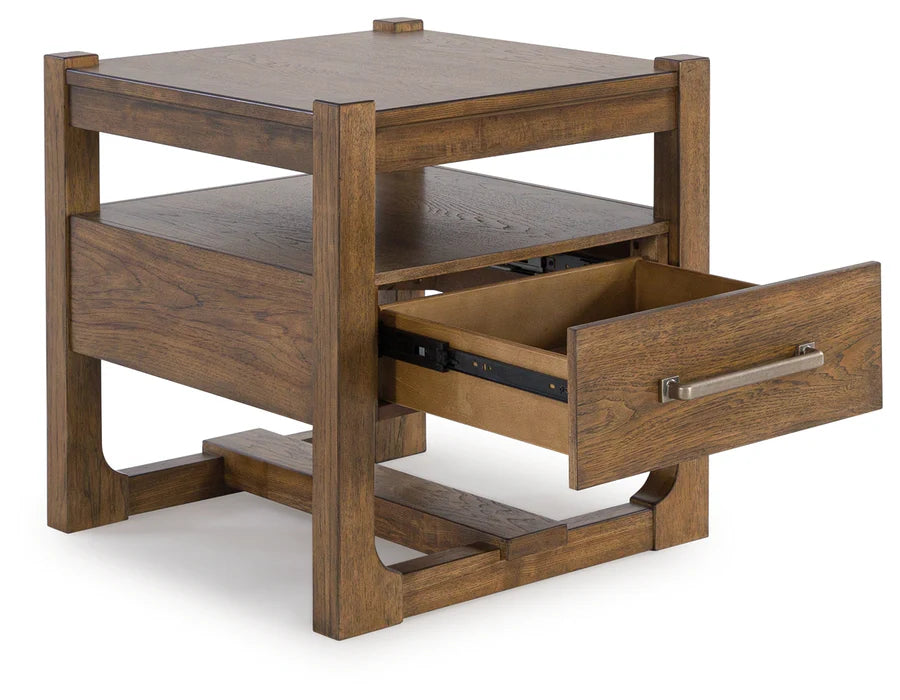 Cabalynn Light Brown End Table with Drawer
